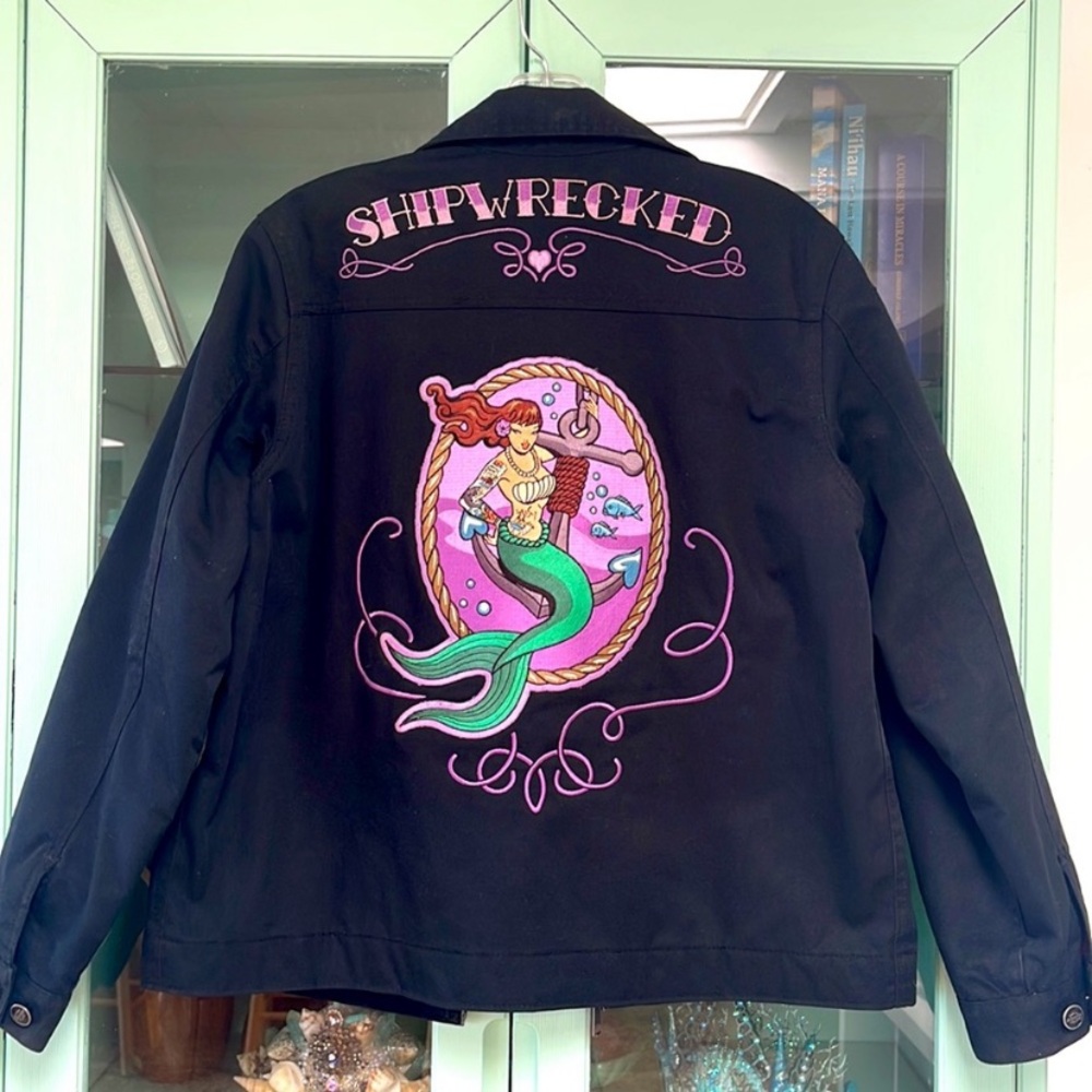 Custom mermaid biker jacket size medium